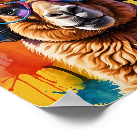 Lama in hoofdtelefoon poster (Hoek)