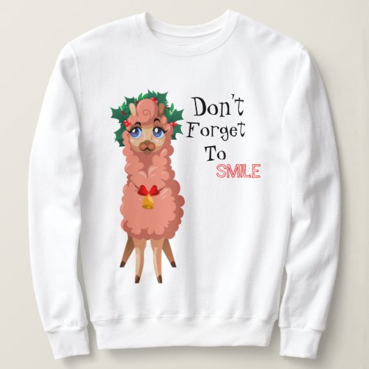 lama in kerst sweatshirt (Design voorkant)