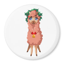 lama in Kerstmis Magneet