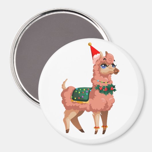 lama in Kerstmis Magneet (Voorkant / Achterkant)