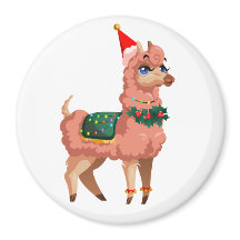 lama in Kerstmis Magneet