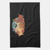 lama | Kawaii Llama Halloween Zonsondergang Sloth Theedoek (Verticaal)
