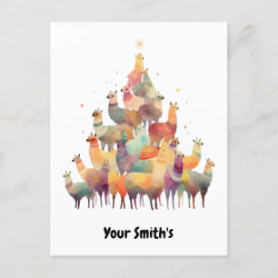 lama kerst feestdagenkaart