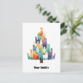 lama kerst feestdagenkaart (Staand voorkant)