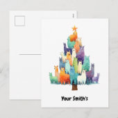 lama kerst feestdagenkaart (Voorkant / Achterkant)