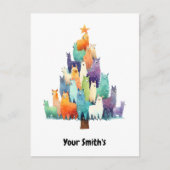 lama kerst feestdagenkaart (Voorkant)