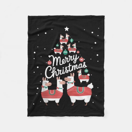 Lama kerstboom lama's kerstboom fleece deken (Voorkant)