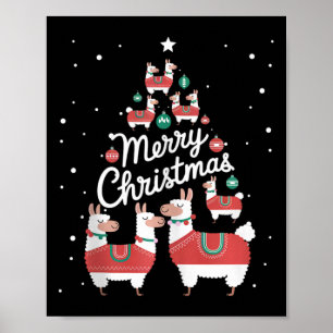 Lama kerstboom lama's kerstboom poster