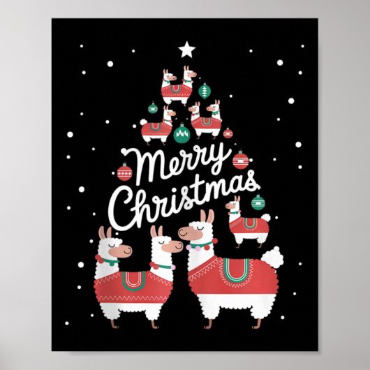 Lama kerstboom lama's kerstboom poster (Voorkant)