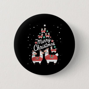 Lama kerstboom lama's kerstboom ronde button 5,7 cm