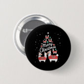 Lama kerstboom lama's kerstboom ronde button 5,7 cm (Voorkant /achterkant)