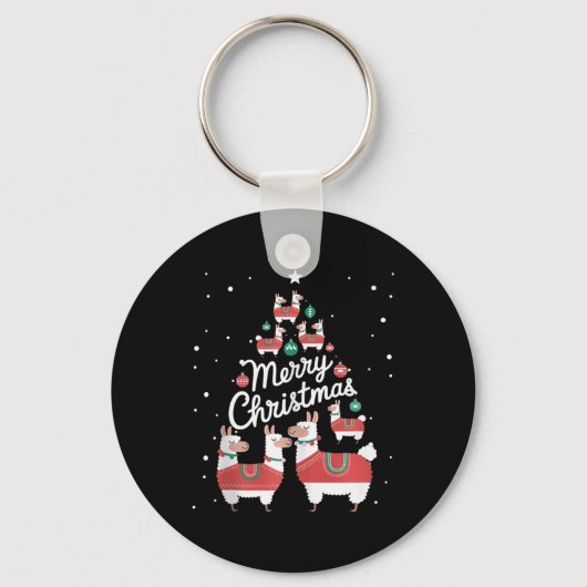 Lama kerstboom lama's kerstboom sleutelhanger (Voorkant)
