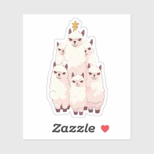 LAMA KERSTBOOM STICKER (Vel)