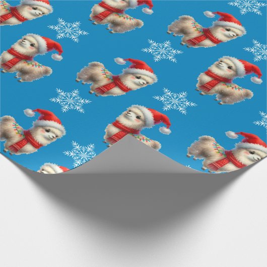 lama-kerstinpakpapier cadeaupapier (Hoek)