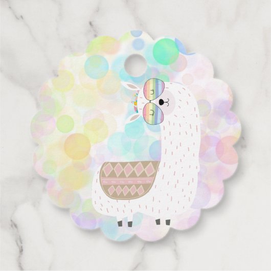 Lama leuke, kleurrijke kinderen verjaardag bedankt bedankjes labels (Achterkant)