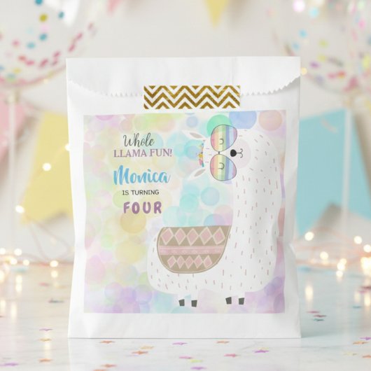 Lama leuke, kleurrijke kinderen verjaardag bedankzakje