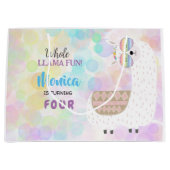 Lama leuke, kleurrijke kinderen verjaardag groot cadeauzakje (Voorkant)