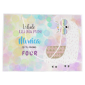 Lama leuke, kleurrijke kinderen verjaardag groot cadeauzakje (Achterkant)