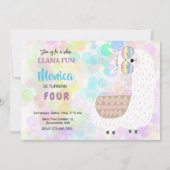 Lama leuke, kleurrijke kinderen verjaardag kaart (Voorkant)