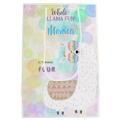 Lama leuke, kleurrijke kinderen verjaardag medium cadeauzakje (Achterkant)