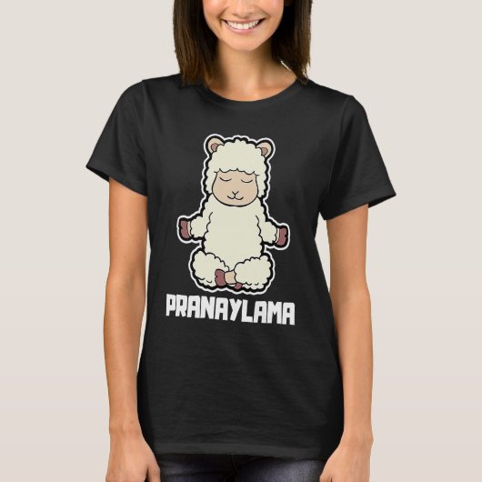 Lama Llama Pranaylama Yoga Animal Position  T-shirt (Voorkant)