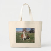 Lama Mama en Llama Baby Grote Tote Bag (Voorkant)