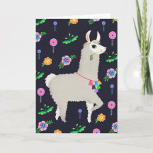 Lama met bloemen Verjaardag