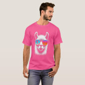 Lama met bril Retro zonnebril T-shirt (Voorkant volledig)