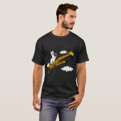 Lama met giraffe erop t-shirt (Voorkant volledig)