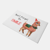lama met kerstmis deurmat (Schuin)