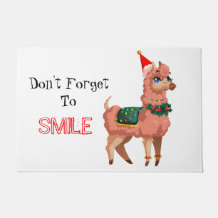 lama met kerstmis deurmat