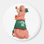 lama met kerstmis magneet (Voorkant)