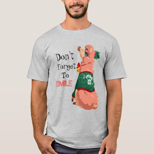 lama met kerstmis t-shirt (Voorkant)