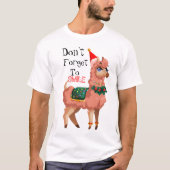 lama met kerstmis t-shirt (Voorkant)