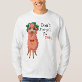 lama met kerstmis t-shirt (Voorkant)