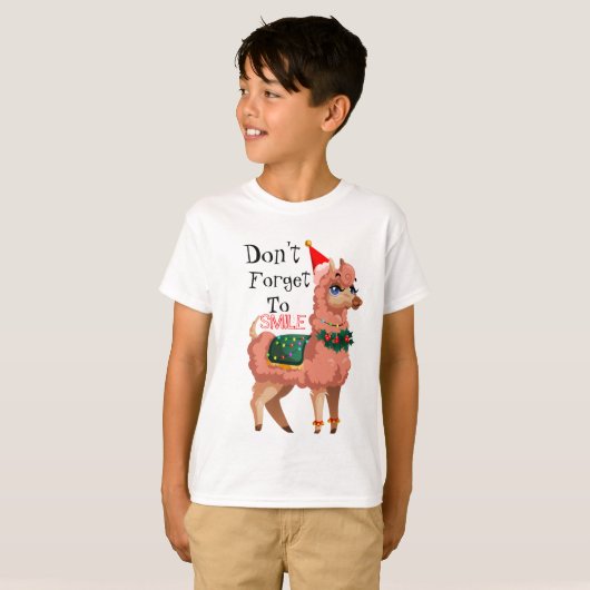 lama met kerstmis t-shirt (Voorkant volledig)