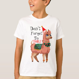 lama met kerstmis t-shirt