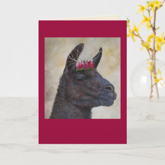 lama met radijs kaart (Gele Bloem)