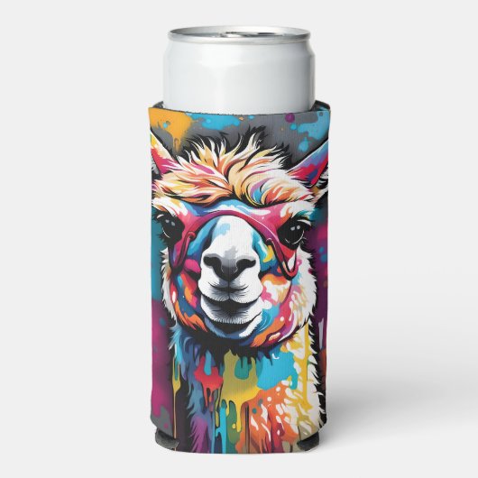 Lama met spatten seltzer blikjeskoeler (Seltzer Voorkant)