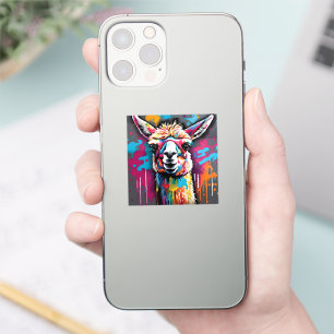 Lama met spatten sticker