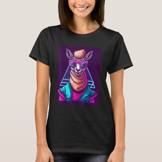 Lama met zonnebril t-shirt (Voorkant)