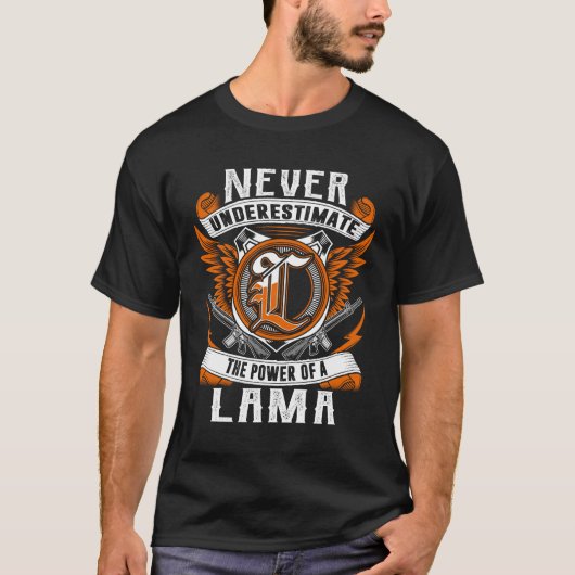 LAMA - Onderschat nooit gepersonaliseerd T-shirt (Voorkant)