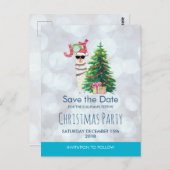 Lama op Silver Bokeh & Icy Blue Bewaar de datum Briefkaart (Voorkant / Achterkant)