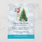 Lama op Silver Bokeh & Icy Blue Bewaar de datum Briefkaart (Voorkant)