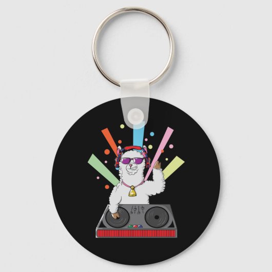 Lama Paarhufer Alpaka Kamel DJ Sleutelhanger (Voorkant)