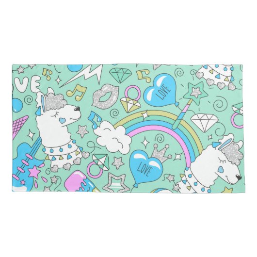 lama patroon 2 kussensloop (Achterkant)