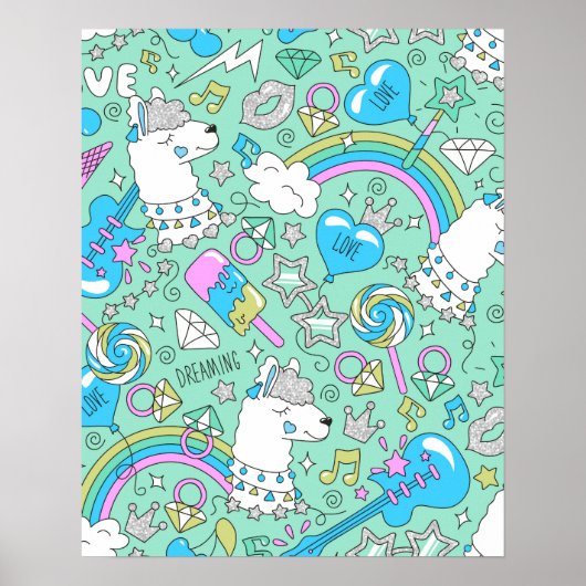 lama patroon 2 poster (Voorkant)