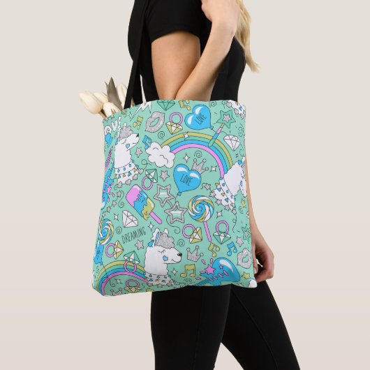 lama patroon 2 tote bag (Dichtbij)
