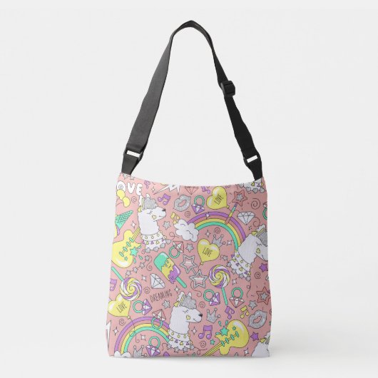 lama patroon 3 crossbody tas (Voorkant)