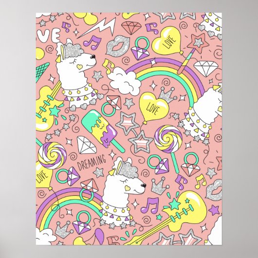 lama patroon 3 poster (Voorkant)